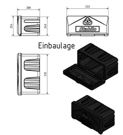 STABILO Slick Box 500-4, grün, Staubox, Werkzeugkiste, verschieden Farben B&B Shop - 2000 Stockerau