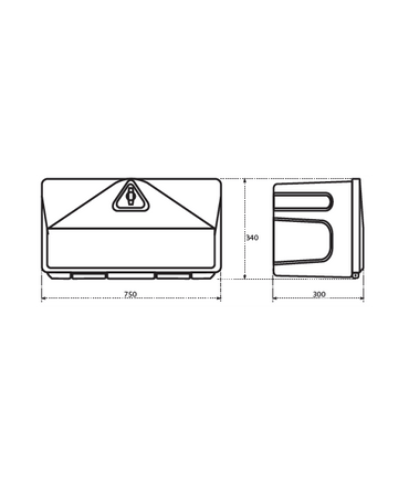 STABILO SLICK-BOX 750-/ L: 750 x B: 340 x H: 300 Werkzeugbox, Anhängerbox, Kiste B&B Shop - 2000 Stockerau