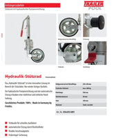 Stützrad mit hydraulischer Pumpvorrichtung, Ø 60 mm, Stützlast 600 kg-B&B Shop - 2000 Stockerau