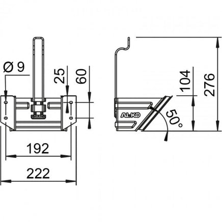 UNTERLEGKEIL 160mm, Metall inkl. Halterung B&B Shop - 2000 Stockerau