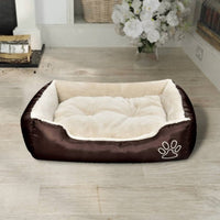 Warmes Hundebett Mit Polsterkissen M Beige-B&B Shop - 2000 Stockerau
