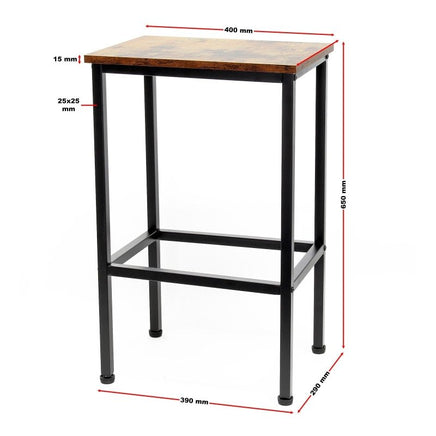 Werkstatt Vintage Bartisch 120x60x90cm mit 2 Barhockern stabiles Metallgestell-B&B Shop - 2000 Stockerau