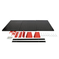 Werkzeugwand 120x60cm aus 3 Lochplatten mit 17 verschiedenen Haken-B&B Shop - 2000 Stockerau