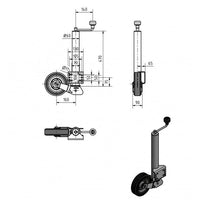 WW Stützrad 200x60mm vollautomatisch NEU, inkl. Befestigung B&B Shop - 2000 Stockerau