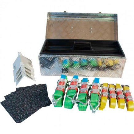 XXL - Zurrgurt-SET, mit Alu Werkzeugbox 8 x Zurrgurt + Zubehör B&B Shop - 2000 Stockerau