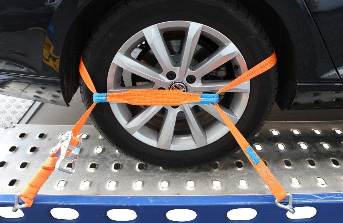 Spanngurt 4er Komplett-Set Zurrgurte für den Autotransport, 50mmx3,5m
