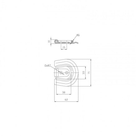 Zurrmulde Aufbau halbrunde Form, 250 daN, H 10 mm-B&B Shop - 2000 Stockerau